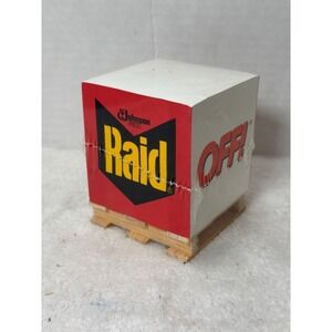 NOS Promotional SC Johnson Raid OFF Mini Display Cube Post It Notes Pallet